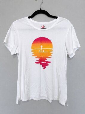 Krimson Klover White Tee Paddle Boarding w/Dog Graphic Small NWOT